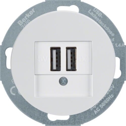 HAGER POLO Berker 1930 Gniazdo USB ładowania 230V biały 26002089