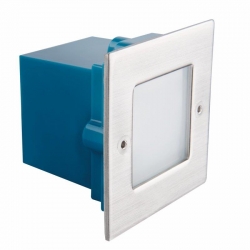 Kanlux oprawa TAXI SMD L C/M-WW do wbudowania, ciepła biała, 3000K, 0,6W, 10lm, chrom mat, IP54, 50x70mm