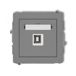 Karlik DECO gniazdo pojedyncze USB-AB 2.0 szary mat PODTYNKOWY bez ramki IP 20 27DGUSB-3