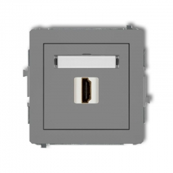 Karlik DECO gniazdo pojedyncze HDMI szary mat PODTYNKOWY bez ramki IP 20 27DHDMI-1