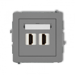 Karlik DECO gniazdo podwójne HDMI szary mat PODTYNKOWY bez ramki IP 20 27DHDMI-2