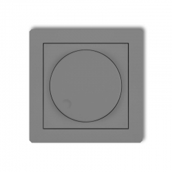 Karlik DECO elektroniczny regulator oświetlenia przyciskowo-obrotowego szary mat PODTYNKOWY bez ramki IP 20, 230V~ 50Hz 40 - 400W 27DRO-1
