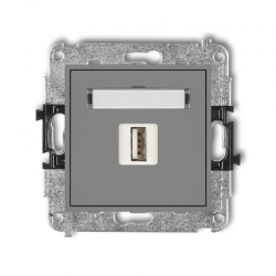 Karlik MINI Ładowarka USB pojedyncza 5V 1A szary mat 27MCUSB-1