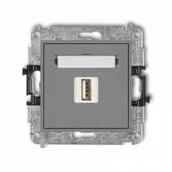 Karlik MINI Gniazdo pojedyncze USB-AA 2.0 szary mat 27MGUSB-1