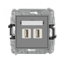 Karlik MINI Gniazdo podwójne 2xUSB-AA 3.0 szary mat 27MGUSB-6