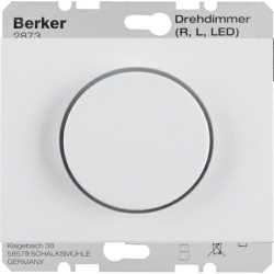 HAGER POLO Berker K.1 Ściemniacz LED obrotowy biały połysk 2873+11357009