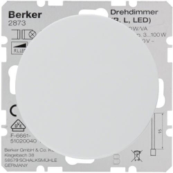 HAGER POLO Berker R.1/R.3 Ściemniacz LED przyciskowo obrotowy biały połysk 2873+11372089
