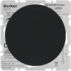 HAGER POLO Berker R.1/R.3 Ściemniacz LED przyciskowo obrotowy czarny połysk 2873+11372045