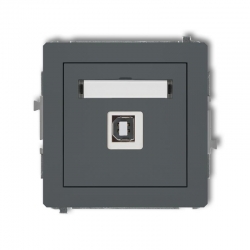 Karlik DECO gniazdo pojedyncze USB-AB 2.0 grafitowy mat PODTYNKOWY bez ramki IP 20 28DGUSB-3