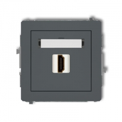 Karlik DECO gniazdo pojedyncze HDMI grafitowy mat PODTYNKOWY bez ramki IP 20 28DHDMI-1