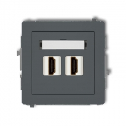 Karlik DECO gniazdo podwójne HDMI grafitowy mat PODTYNKOWY bez ramki IP 20 28DHDMI-2