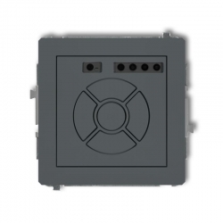 Karlik DECO elektroniczny sterownik roletowy przycisk centralny/dodatkowy grafitowy mat PODTYNKOWY bez ramki IP 20, 230V~ 50Hz 28DSR-6