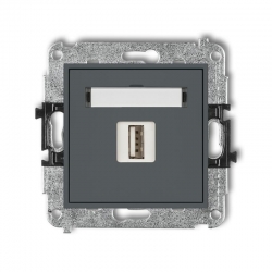 Karlik MINI Ładowarka USB pojedyncza 5V 1A grafitowy mat 28MCUSB-1