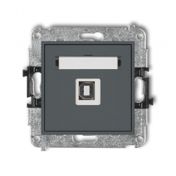 Karlik MINI Gniazdo pojedyncze USB-AB 2.0 grafitowy mat 28MGUSB-3