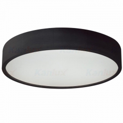 Kanlux plafon JASMIN 470-B czarny, drewniana obudowa, mleczne szkło, śred. 47,4cm
