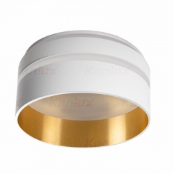Kanlux oprawa sufitowa wpuszczana GOVIK -ST DSO-W/G, biało-złota, mleczna szybka, dodatkowy pierścień świetlny przy suficie, odlew aluminium