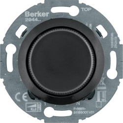 HAGER POLO 1930 Berker ściemniacz obr. komfort z płytką czołową, czarny, obciążenie R/L/C 20-420 W, LED 3-100 W