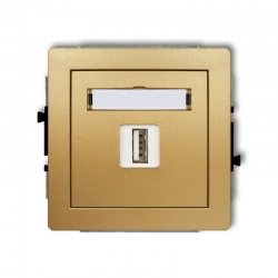 Karlik DECO ładowarka pojedyncza USB 5V, 1A złoty PODTYNKOWY bez ramki IP 20, 230V~ 29DCUSB-1
