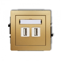 Karlik DECO gniazdo podwójne 2xUSB-AA 2.0 złoty PODTYNKOWY bez ramki IP 20 29DGUSB-2