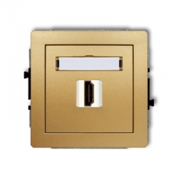 Karlik DECO gniazdo pojedyncze HDMI złoty PODTYNKOWY bez ramki IP 20 29DHDMI-1