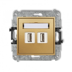 Karlik MINI Gniazdo podwójne 2xUSB-AA 3.0 złoty 29MGUSB-6