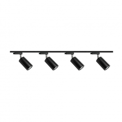 Zestaw 4x lampa PARMA Track 3F czarna z żarówką led gu10 PHILIPS 5W ciepła biała + szynoprzewód 2m kolor czarny