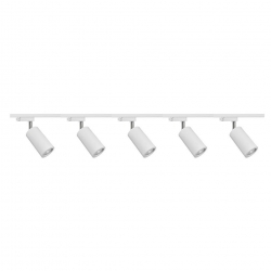 Zestaw 5x lampa PARMA Track 3F biała z żarówką led gu10 PHILIPS 5W ciepła biała + szynoprzewód 2 x 2m kolor biały
