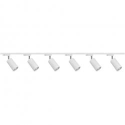 Zestaw 6x lampa PARMA Track 3F biała z żarówką led gu10 PHILIPS 5W ciepła biała + szynoprzewód 2 x 2m kolor biały