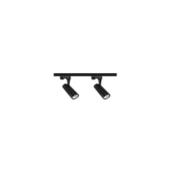 Zestaw 2x lampa ANCONA Track 3F czarna z żarówką led gu10 PHILIPS 5W ciepła biała + szynoprzewód 1m kolor czarny