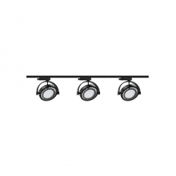 Zestaw 3x lampa PIANO Track 3F czarna z żarówką led gu10 ES111 8,9W ciepła biała + szynoprzewód 1m kolor czarny
