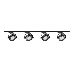Zestaw 4x lampa PIANO Track 3F czarna z żarówką led gu10 ES111 8,9W ciepła biała + szynoprzewód 2m kolor czarny