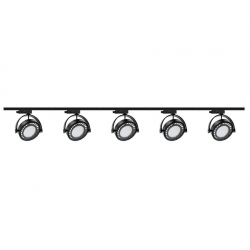 Zestaw 5x lampa PIANO Track 3F czarna z żarówką led gu10 ES111 8,9W ciepła biała + szynoprzewód 2m kolor czarny