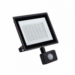 Kanlux MILEDO naświetlacz LED GRUN NV LED-50-B-SE, 50W, 4500lm, neutralna biała, 4000K, IP44, z czujnikiem ruchu PIR