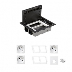 KONTAKT SIMON FLOOR BOX puszka podłogowa 3x gniazdo pojedyncze z/u + 1x gniazdo RJ45 kat. 6 nieekranowane do podłóg technicznych ( podniesionych )