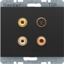 HAGER POLO Berker K.1 Gniazdo 3 x cinch / s-Video antracyt 3315327006