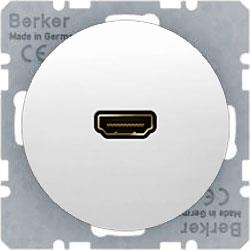 HAGER POLO Berker R.1/R.3 białe gniazdo HDMI z przyłączem 90stopn