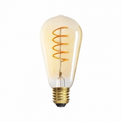 Kanlux XLED ST64 4W-SW bardzo ciepła biała, 1800K, 250lm, filament spiralny, bursztynowe szkło