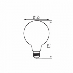 Kanlux żarówka led XLED G125 4W SW ciepła biała 1800K duża kulka średnica 125mm bursztynowe szkło 33519