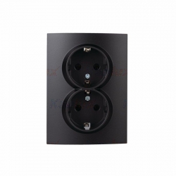 Kanlux Mowion LOGI 02-1270-142 cm czarny mat, gniazdo zasilające podwójne Schuko, kompletne
