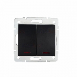 Kanlux Mowion LOGI 02-1120-142 cm czarny mat, łącznik dwugrupowy świecznikowy z LED