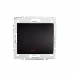 Kanlux LOGI 02-1140-142 cm czarny mat, łącznik schodowy z LED, śrubowy