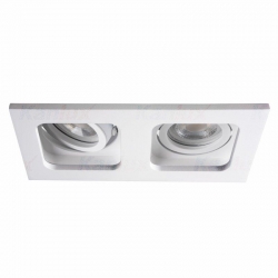 Kanlux oprawa sufitowa wpuszczana REUL 2xDTL W/W, biała, podwójna, regulowana, odlew aluminium