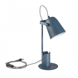 Kanlux lampka biurkowa RAIBO E27 BL niebiaska, organizer z uchwytem na lelefon lub okulary