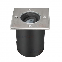 Kanlux oprawa najazdowa BERG AD-7L 1xGU10, stal nierdzewna, kwadrat 130x130mm, IP67, IK10, regulowany kąt świeenia