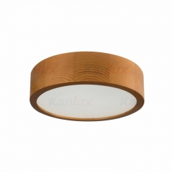 Kanlux plafon  JASMIN 270-G/O złoty dąb, drewniana obudowa, mleczne szkło, śred. 27,1cm
