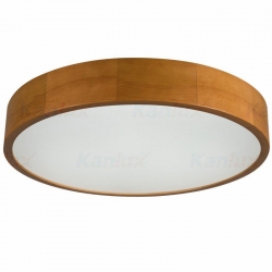 Kanlux plafon JASMIN 470-G/O złoty dąb, drewniana obudowa, mleczne szkło, śred. 40,7cm