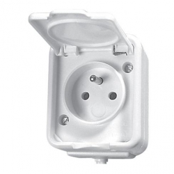 SCHNEIDER ELECTRIC Cedar Gniazdo hermetyczne pojedyncze z/u 16A IP44 białe NT130H01
