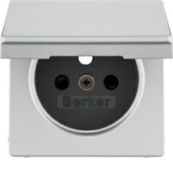 HAGER POLO Berker Q.1 Q.3 Q.7 Płytka gniazda z/u klapka alu aksamit 3965436084