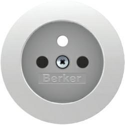 HAGER POLO Berker R.1 R.3 Element centralny gniazda pojedynczego z/u biały aksamait 3965762089