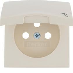 HAGER POLO Berker B.kwadrat płytka gniazd pojedynczych z klapką kremowa 3965898992